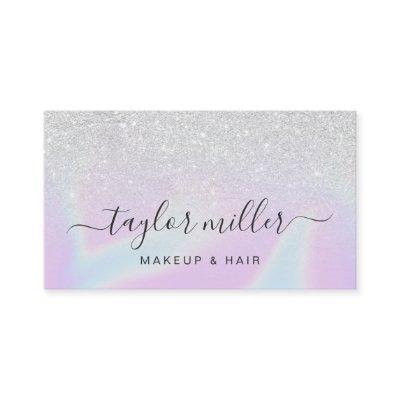 Pretty modern elegant stylish holographic makeup