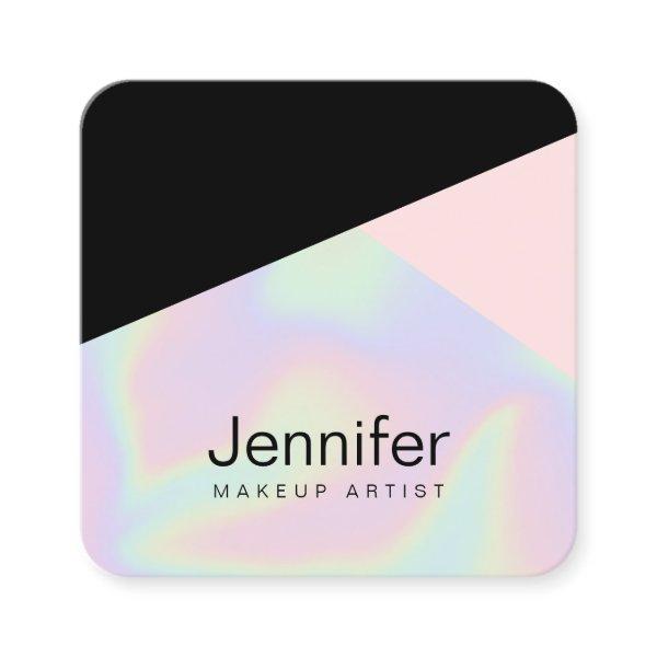 Pretty modern elegant stylish holographic makeup square