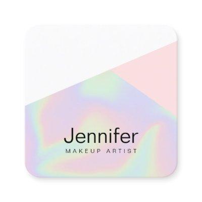 Pretty modern elegant stylish holographic makeup square