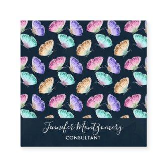 Pretty Pastel Colors Watercolor Butterfly Pattern Square