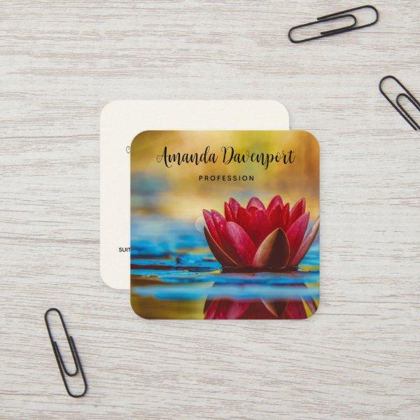 Pretty Photo of a Lotus Flower in a Pond Square