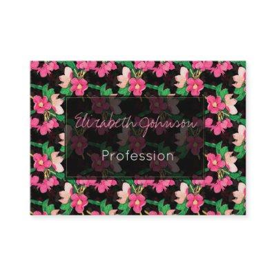 Pretty Pink Blossom Flowers Paint Black Design