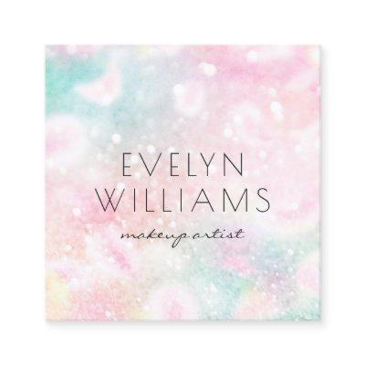Pretty Pink Glitter Girly Glamorous Square