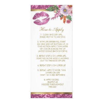 Pretty Pink Glitter Lip Instructions 2 Rack Card
