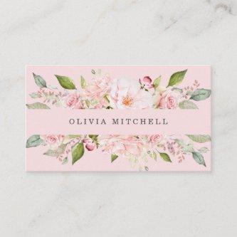 Pretty Pink Roses on Blush Pink | Floral