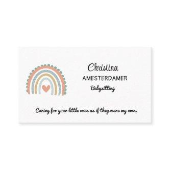 Pretty Rainbow Pink Blue Boho Babysitter Square