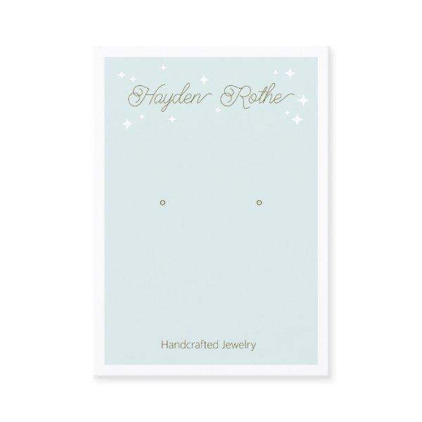 Pretty Script Light Blue Stars Earring Display