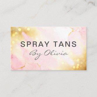 Pretty Shimmering Pink Gold Spray Tanning Service