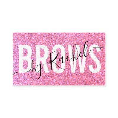 Pretty Sparkly Pink Glitter Typography Brow Artist