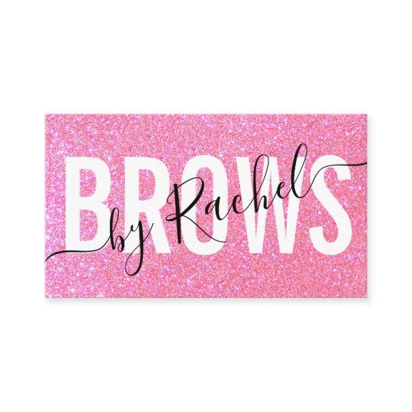 Pretty Sparkly Pink Glitter Typography Brow Artist