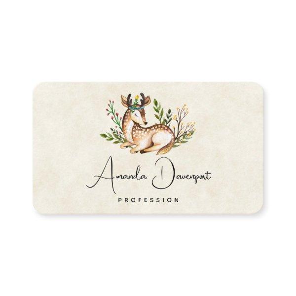 Pretty Watercolor Deer Laying Down Boho