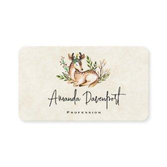 Pretty Watercolor Deer Laying Down Boho
