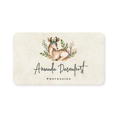 Pretty Watercolor Deer Laying Down Boho