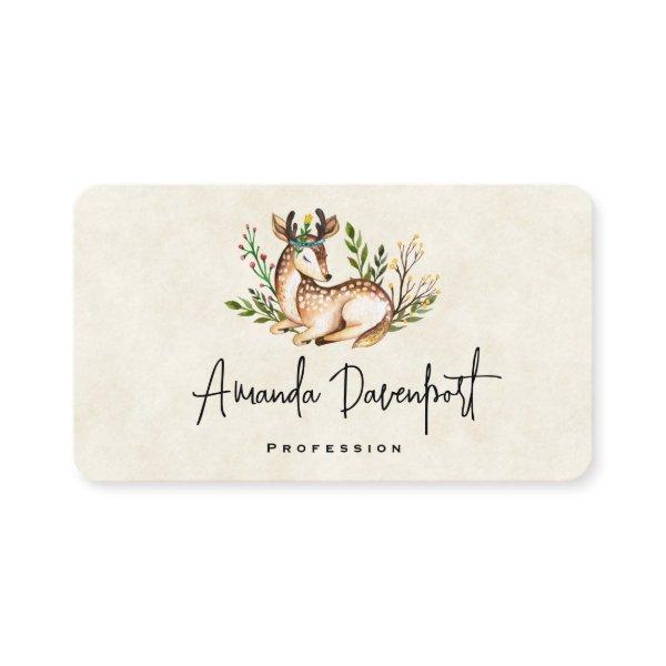 Pretty Watercolor Deer Laying Down Boho