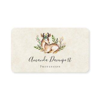 Pretty Watercolor Deer Laying Down Boho