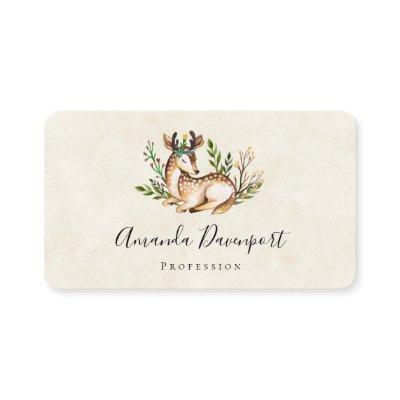 Pretty Watercolor Deer Laying Down Boho
