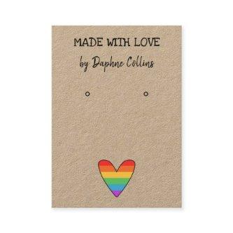 Pride Rainbow Heart Made With Love Earring Display