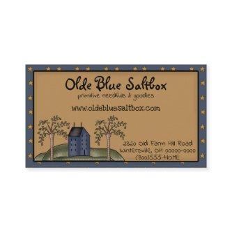 Primitive Country Blue Saltbox House
