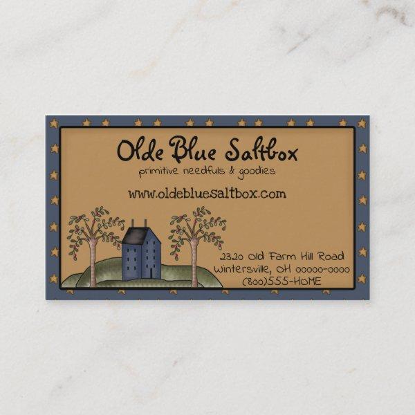 Primitive Country Blue Saltbox House