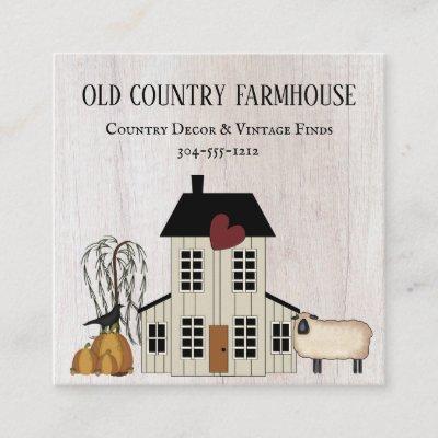 Primitive Country Rustic Old Farmhouse Fall Sheep  Square