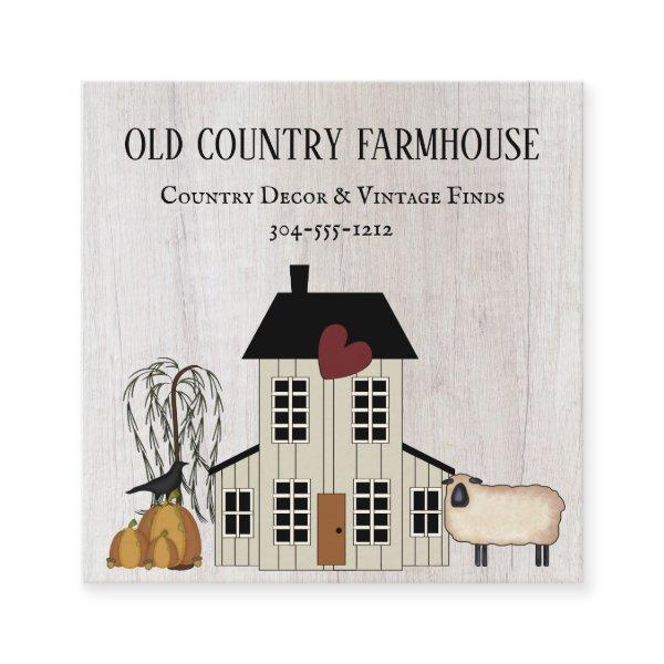 Primitive Country Rustic Old Farmhouse Fall Sheep  Square