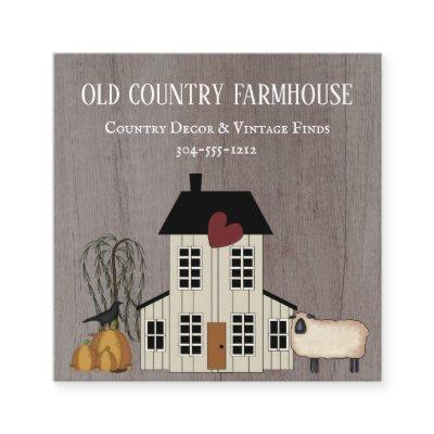 Primitive Country Rustic Old Farmhouse Fall Sheep  Square