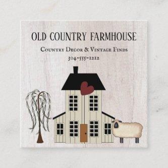 Primitive Country Rustic Old Farmhouse Sheep Square