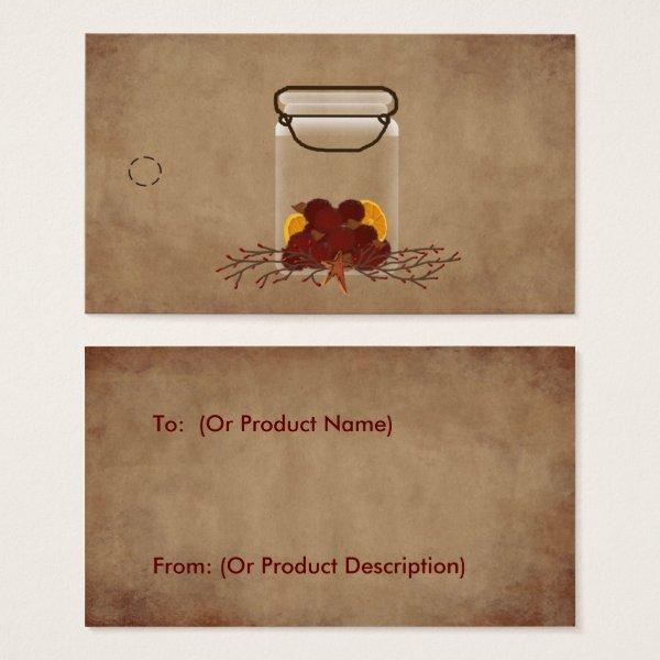 Primitive Jar Fixins Hang Tag