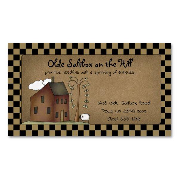 Primitive Rustic Country Saltbox on Kraft  Magnet