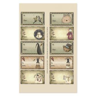 Primitive Things Gift Tags on a Sheet - D1