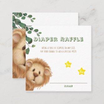 Prince Lion Golden Crown Diaper Raffle Baby Shower Square