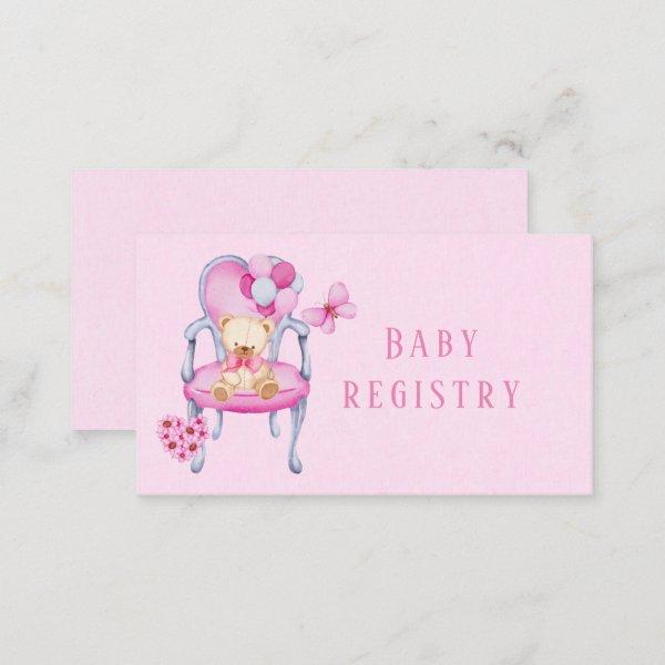 Princess Chair Teddy Bear Balloon Girl Registry
