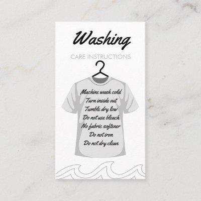 Print Direction Shirt Washing Care Instructions