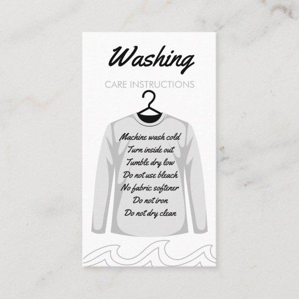 Print Long Sleeve Shirt Washing Care Instruction