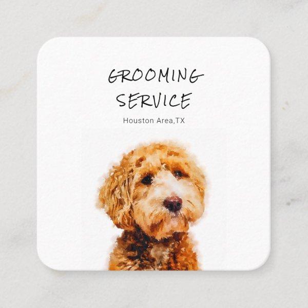 Printed Cute Poodle Dog Pattern Grooming Round Square