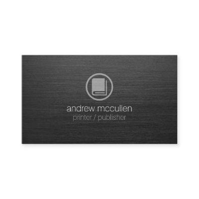 Printer Publisher Book Icon Dark Brushed Metal
