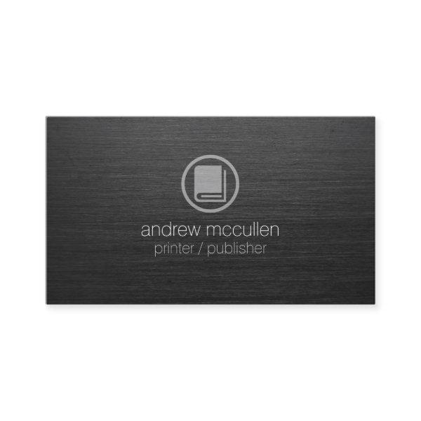 Printer Publisher Book Icon Dark Brushed Metal