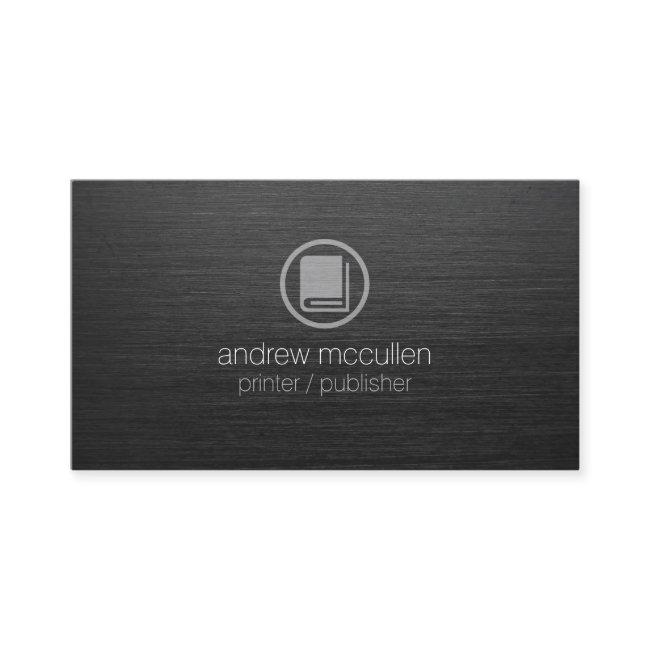 Printer Publisher Book Icon Dark Brushed Metal