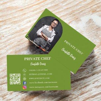 Private chef basil green photo arch QR code
