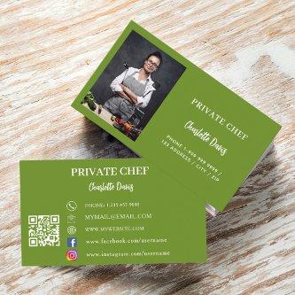 Private chef basil green photo catering QR code