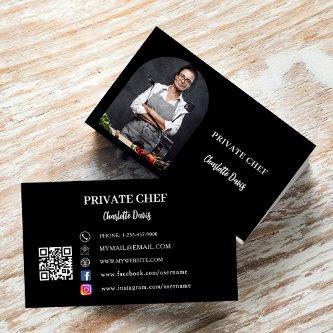 Private chef black white photo arch QR code