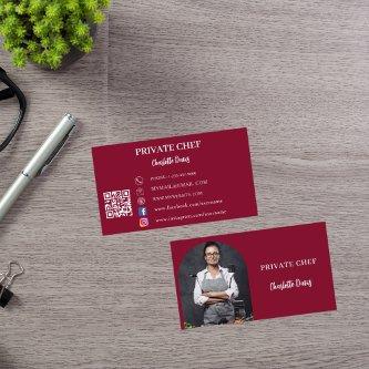 Private chef burgundy photo arch QR code