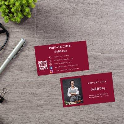 Private chef burgundy photo catering QR code