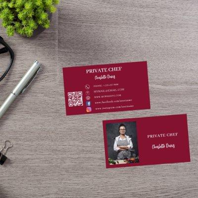 Private chef burgundy photo catering QR code