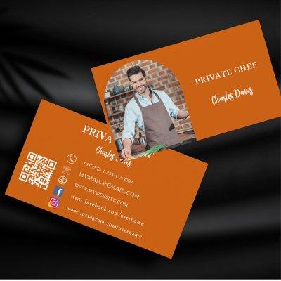 Private chef burnt orange photo arch QR code