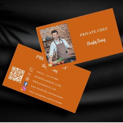 Private chef burnt orange photo catering QR code