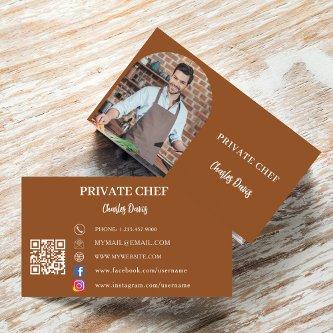 Private chef chocolate brown photo arch QR code