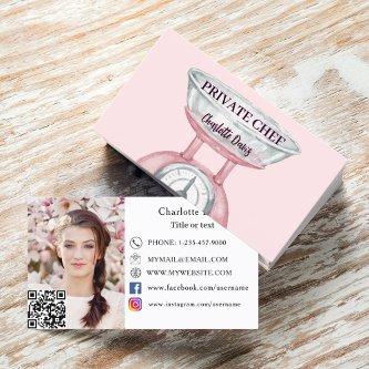 Private chef pink scale female photo QR code
