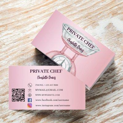 Private chef pink scale female QR code