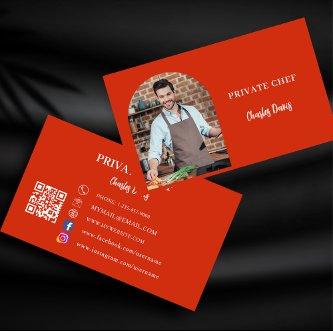 Private chef red photo arch QR code
